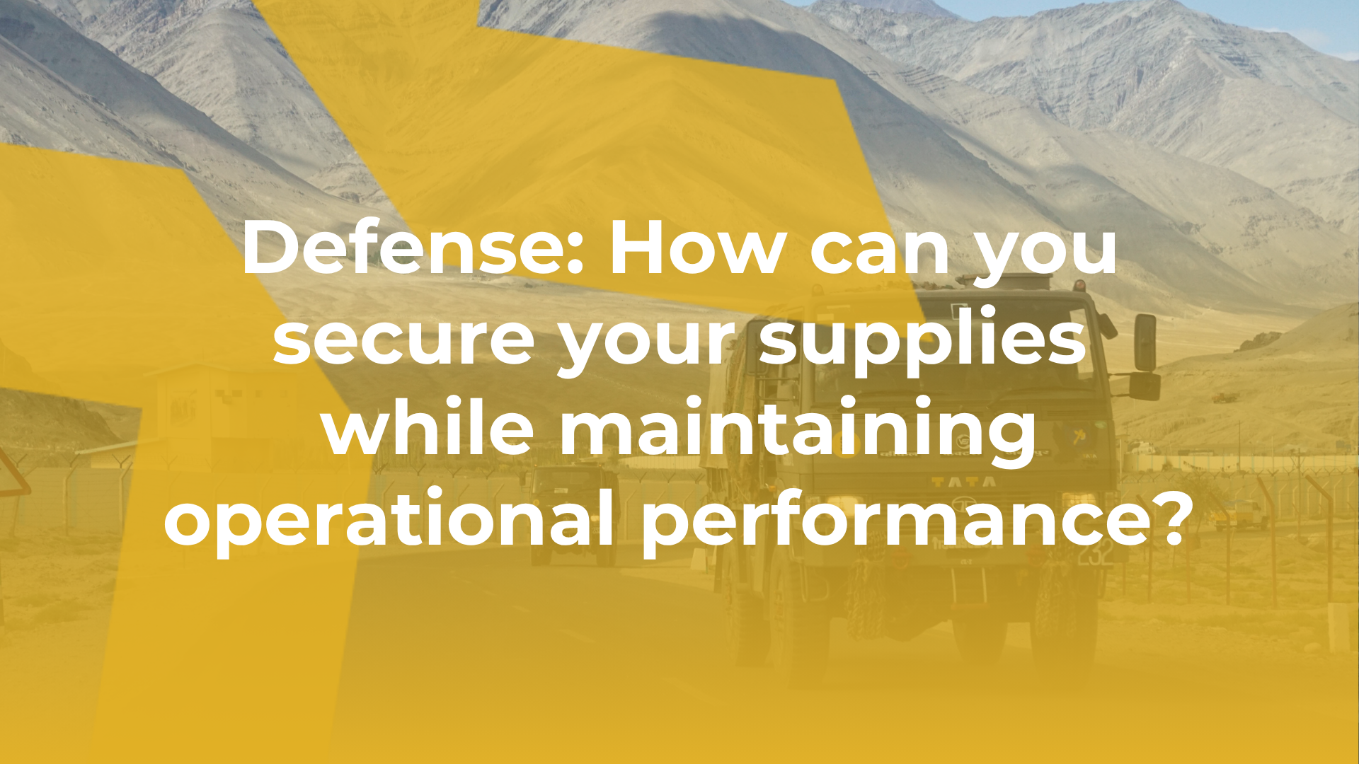 Defense: How can you secure your supplies while maintaining operational performance?