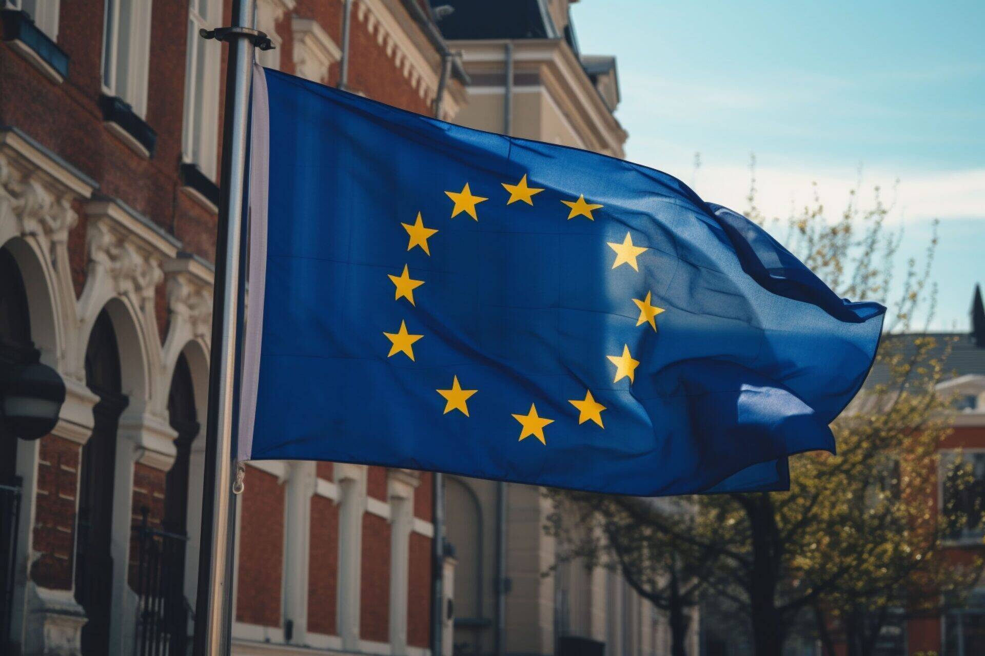 Drapeau européen flottant