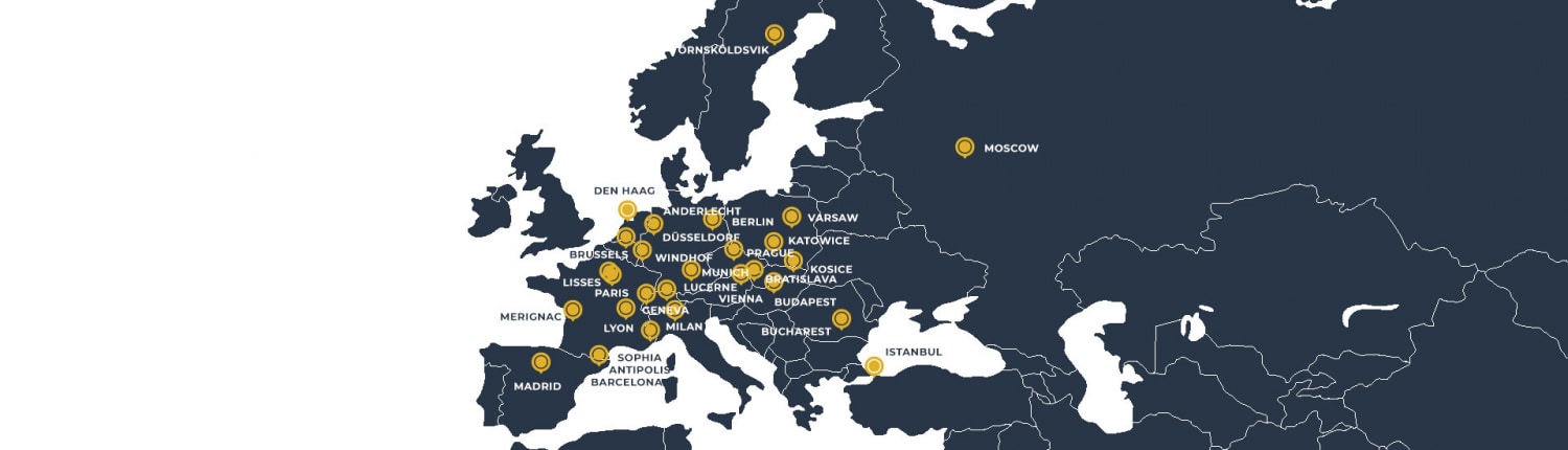 Carte de l’implantation d’EPSA en europe