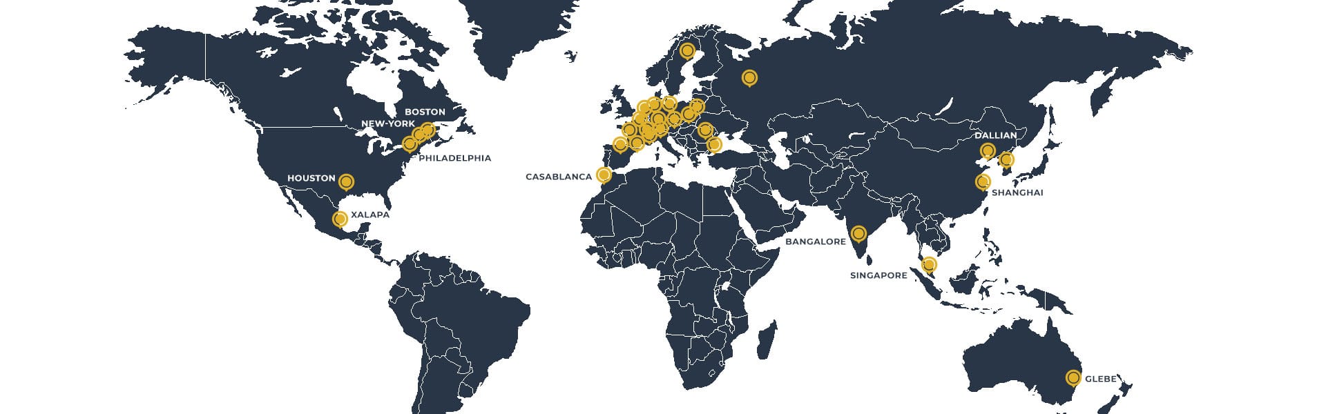 Carte de l’implantation d’EPSA dans le monde